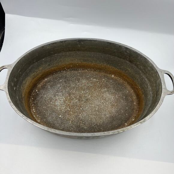 Vintage Super Cast Aluminum Dutch Oven 5 Quart Roaster Primitive Pan W Lid - Picture 5 of 8